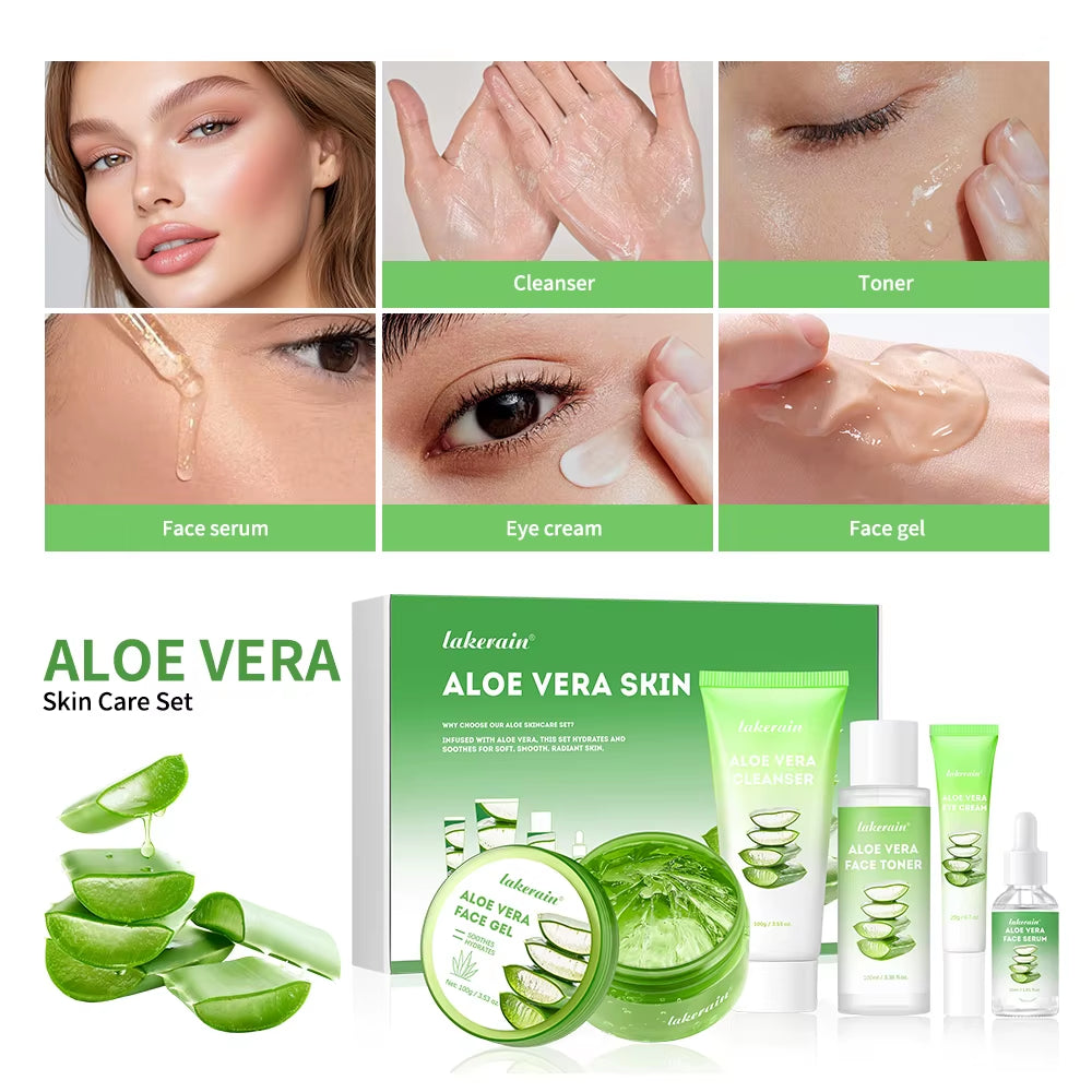 Multi-Skin Care Aloe Vera Skin Care Set Deep Moisturizing Deep Nourishment Whitening Brightening Hydrating Smooth Skin