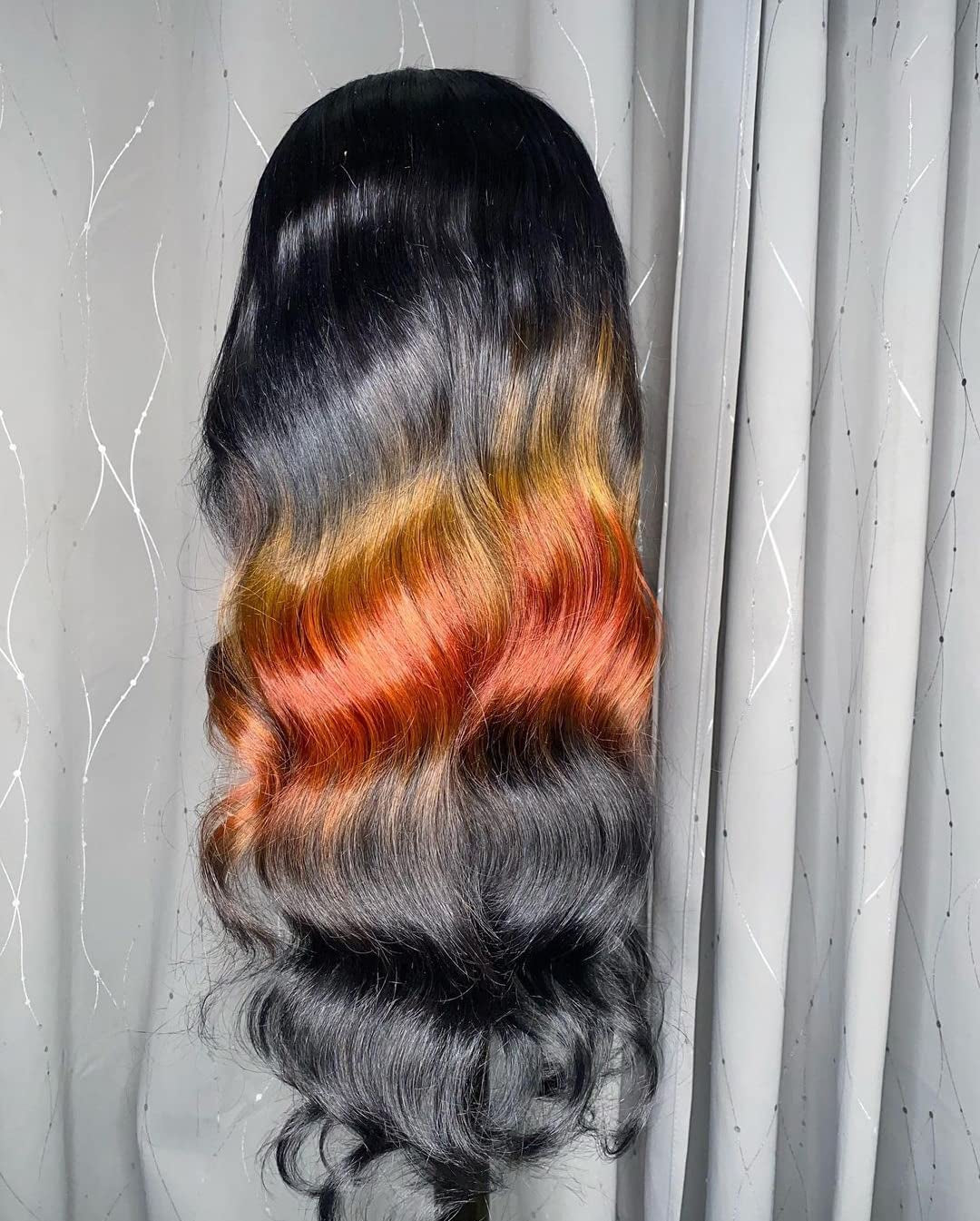 150% Density Ombre Orange Ginger Human Hair Wig 13X4 Lace Front Wigs Human Hair Colored Wig, Rainbow Lace Front Wigs Body Wave Transparent Lace Front Wigs(24 Inch,Ombre Orange Ginger)