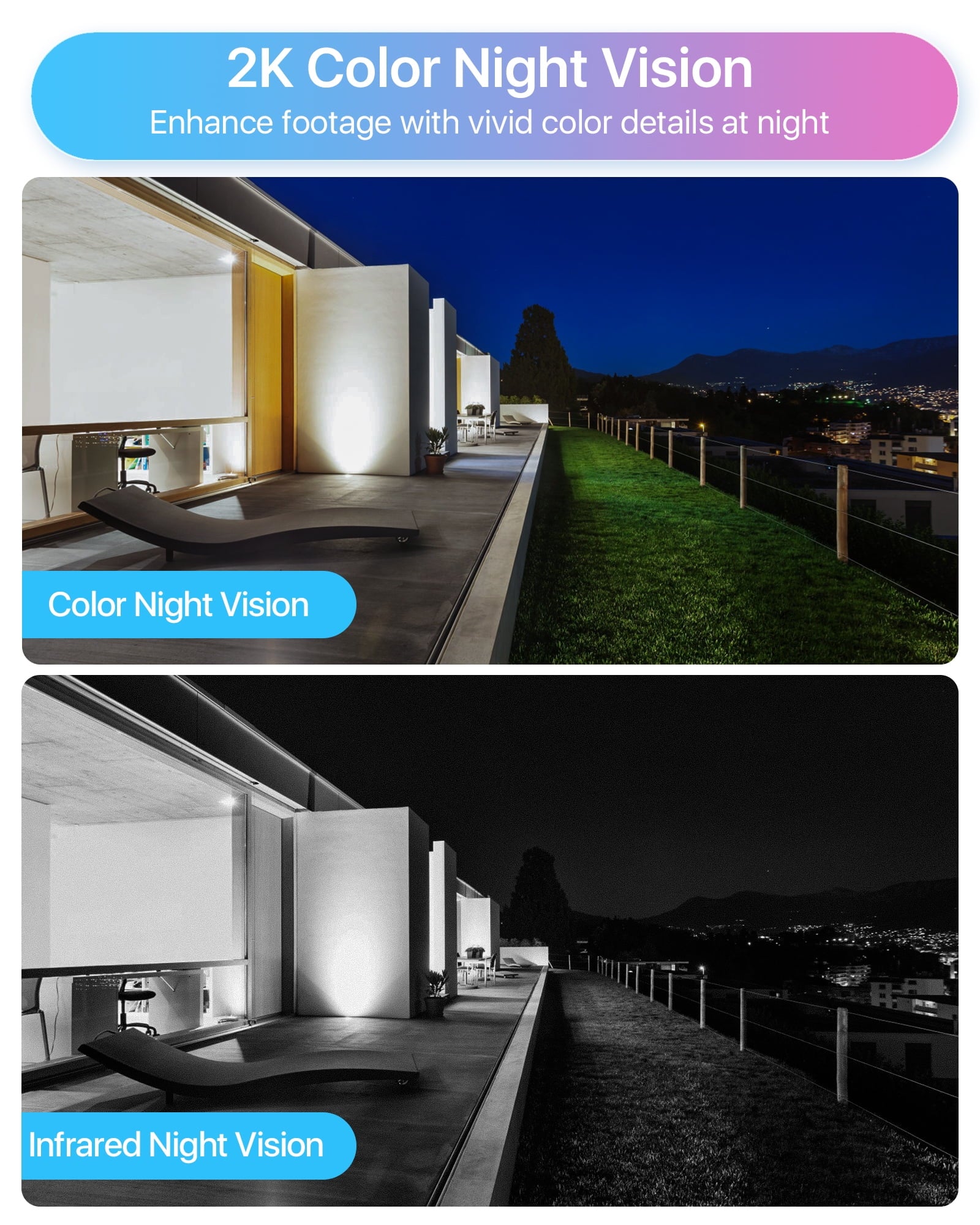 Security Camera Wifi,  3MP PTZ Wifi Security Camera with Audio, 360° View, Spotlight & Siren, Color Night Vision, Outdoor Security Camera