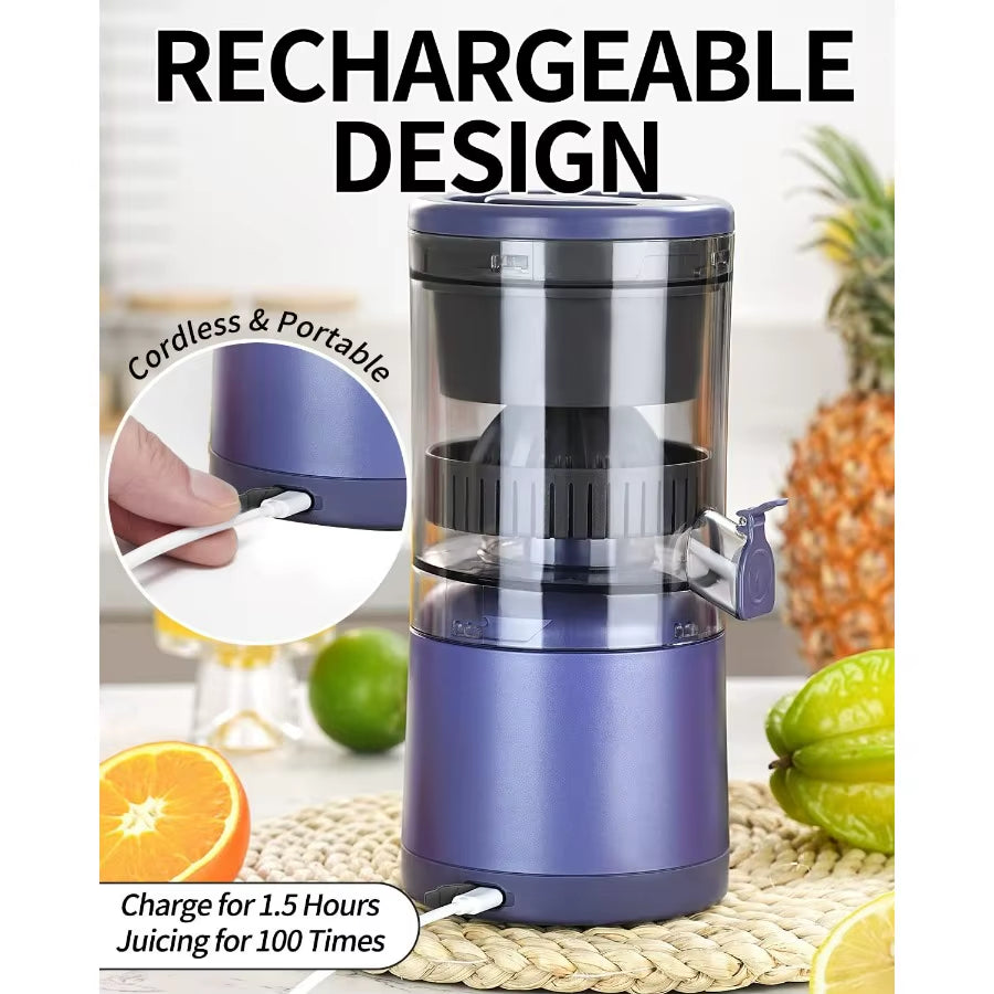Citrus Juicer Machines Rechargeable - Portable Juicer with USB and Cleaning Brush for Orange, Lemon, Grapefruit