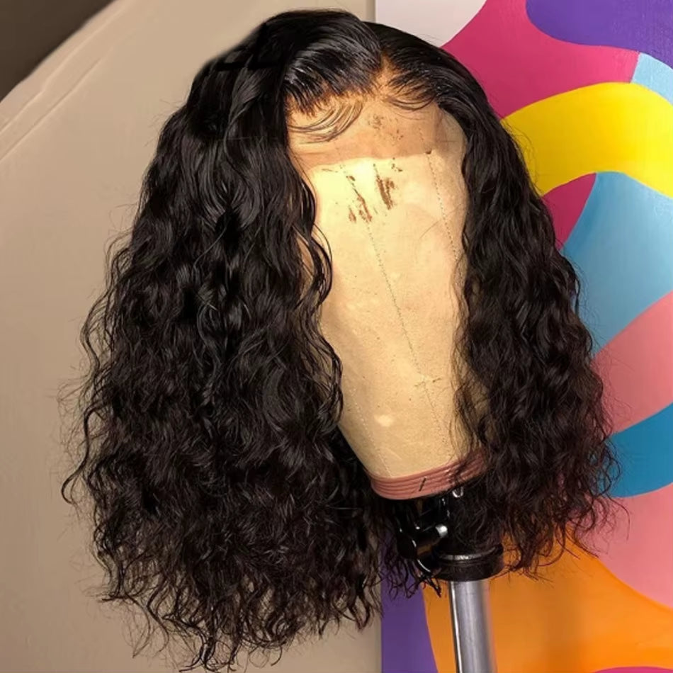 250Density Loose Water Wave Wet and Wavy HD Lace Frontal Brazilian Human Raw Hair Tissage Wig Curly Bob Glueless Cheveux Humain