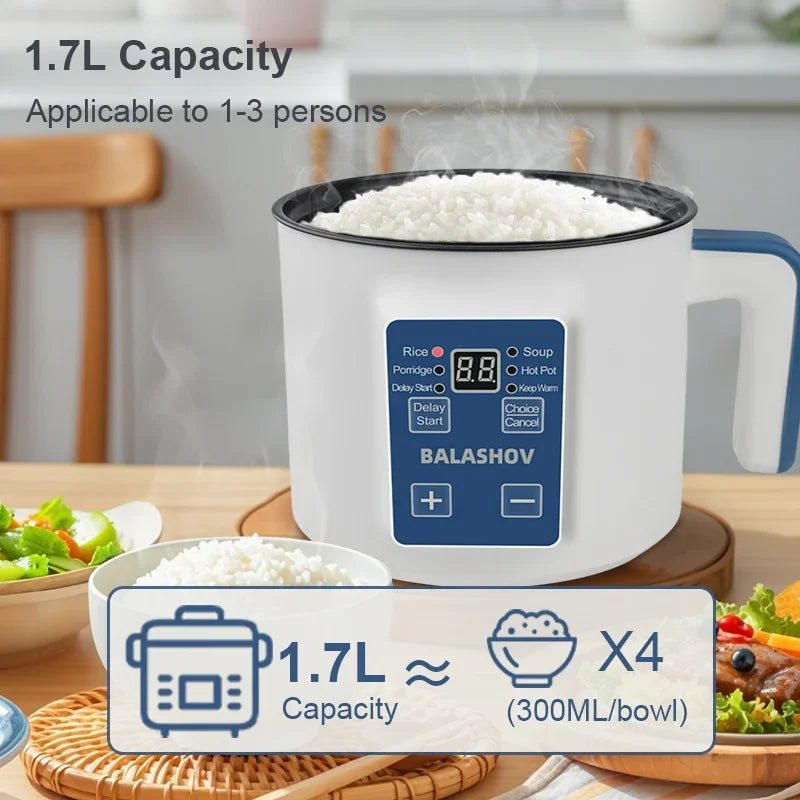 1.7L Electric Rice Cooker Single Double Layer 220V Multi Cooker Non-Stick Smart Mechanical Multicooker Steamed Rice Pot for Home