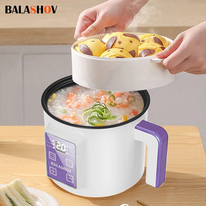 1.7L Electric Rice Cooker Single Double Layer 220V Multi Cooker Non-Stick Smart Mechanical Multicooker Steamed Rice Pot for Home
