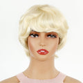Human Hair Pixie Cut Wigs for Black Women with Bangs Human Hair Wigs for Black Women with Natural Color Glueless Wigs Human Hair Layered Short Bob Wig Human Hair (Blonde)