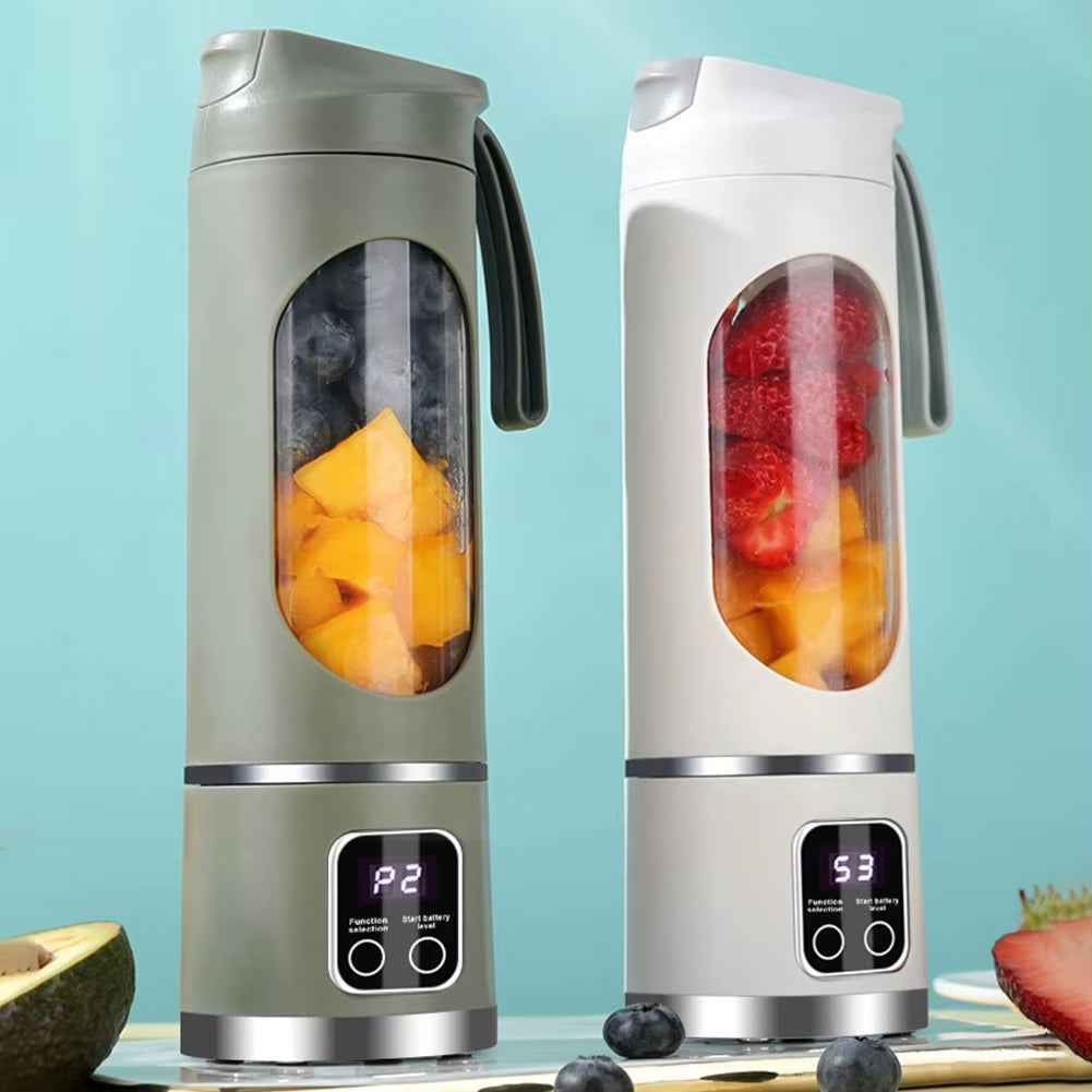 450Ml Portable Juicer Electric Juicer Cup USB Rechargeable Mini Electric Juicer with 8 Blades for Home Office Travel