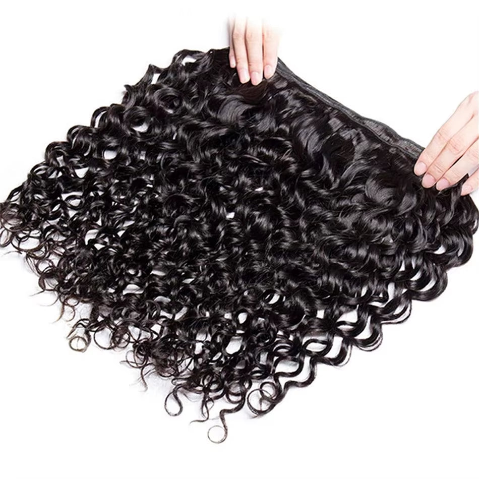 100% Unprocessed Malaysian Remy Human Hair Weave Extensions Curly Deep Wave Hair Bundles Cheveux Humain 12A Water Wave Bundles