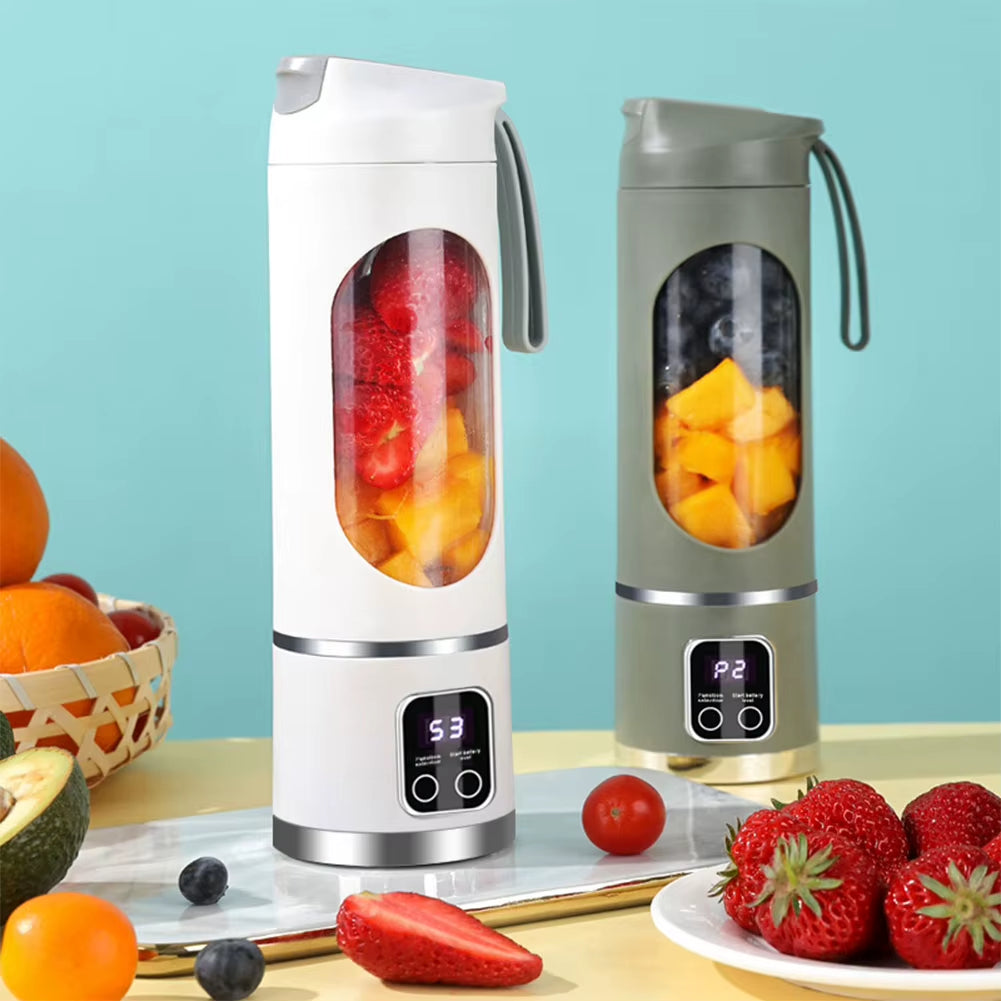 450Ml Portable Juicer Electric Juicer Cup USB Rechargeable Mini Electric Juicer with 8 Blades for Home Office Travel