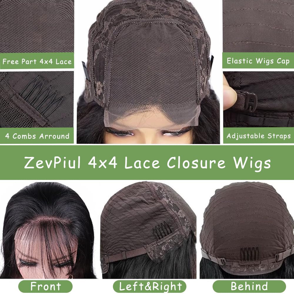 Kinky Curly Lace Front Wigs Human Hair 28 Inch Curly Wigs Human Hair 4X4 Lace Closure Kinky Curly Wigs Bleached Knots Middle Part Natural Black Color Pre Plucked with Natural Hairline