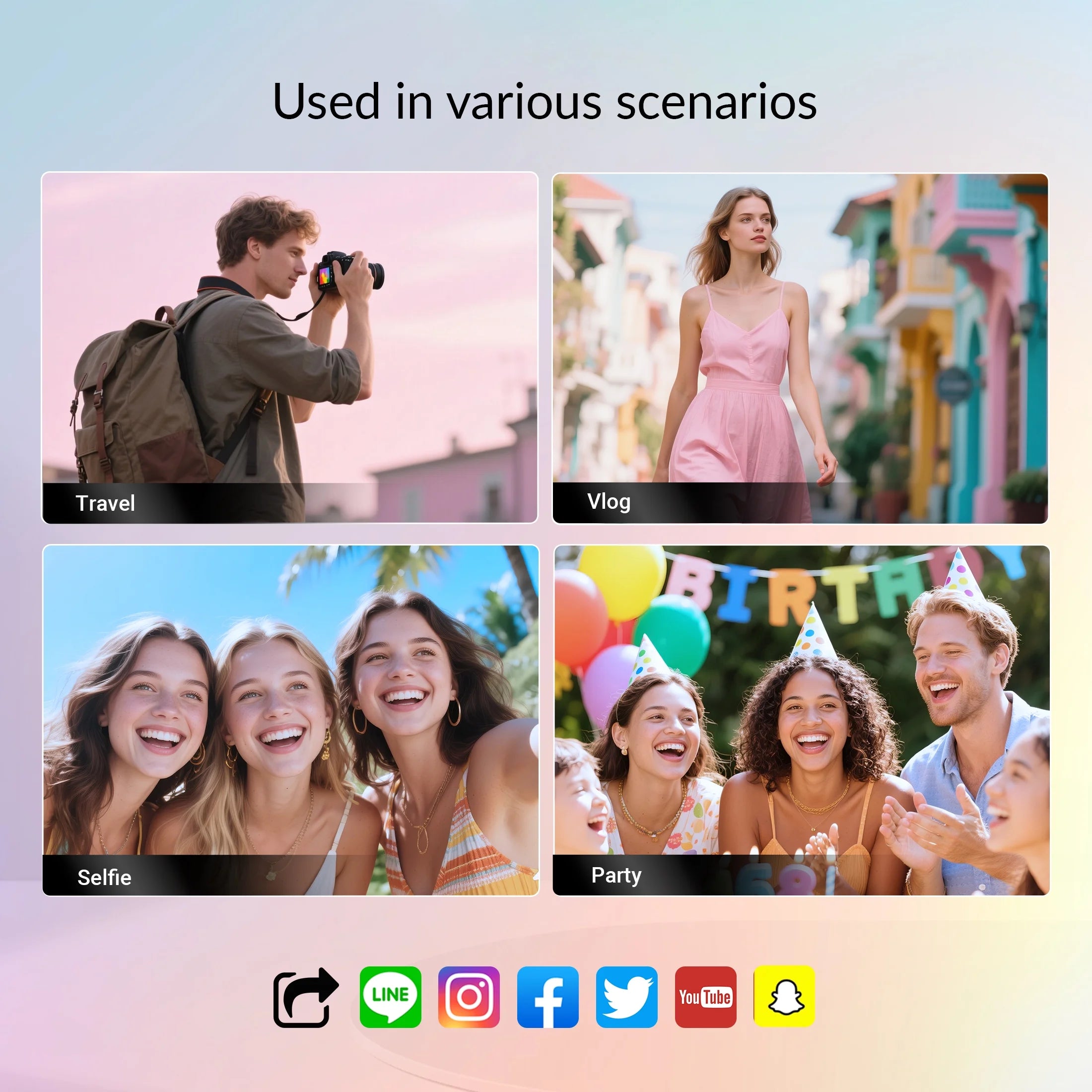 64MP 5K Autofocus Digital Camera with Wifi and App Control, 16X Zoom, Anti-Shake, and Flash – Compact Vlogging and Travel Camera with SD Card and 2 Batteries