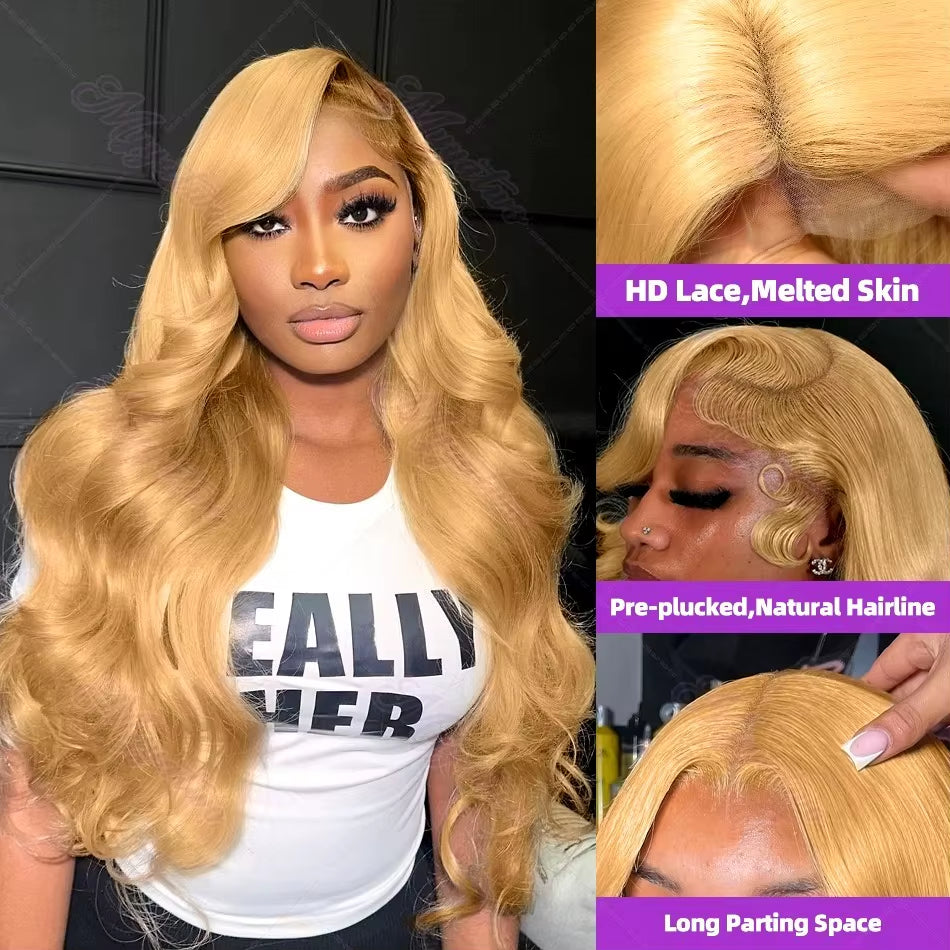 27 Honey Blonde Wig Human Hair 13X6 Hd Lace Frontal Wig 250 Density Body Wave Lace Front Wig 13X4 Honey Blonde Human Hair Wigs
