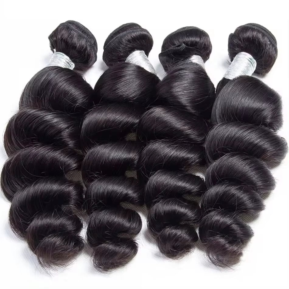 12A Loose Wave Bundles 100% Human Hair Extensions Malaysian Hair Weave Tissage Cheveux Humain Wave 1 3 4 Bundles for Black Women