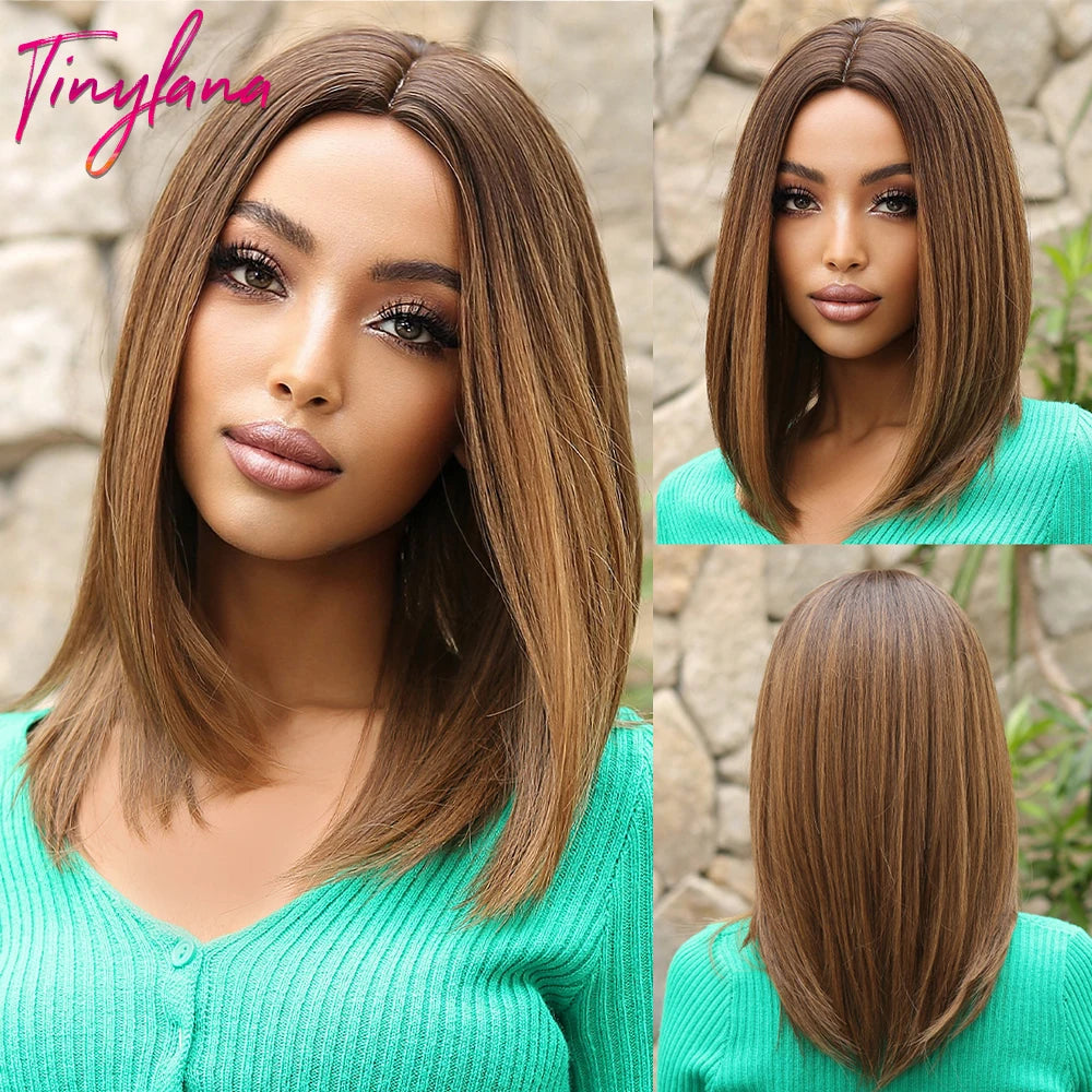 White Blonde Gray Synthetic Wigs with Bangs Short Straight Bob Hair Wig for Women Cosplay Daily Natural Hair Heat Resistant