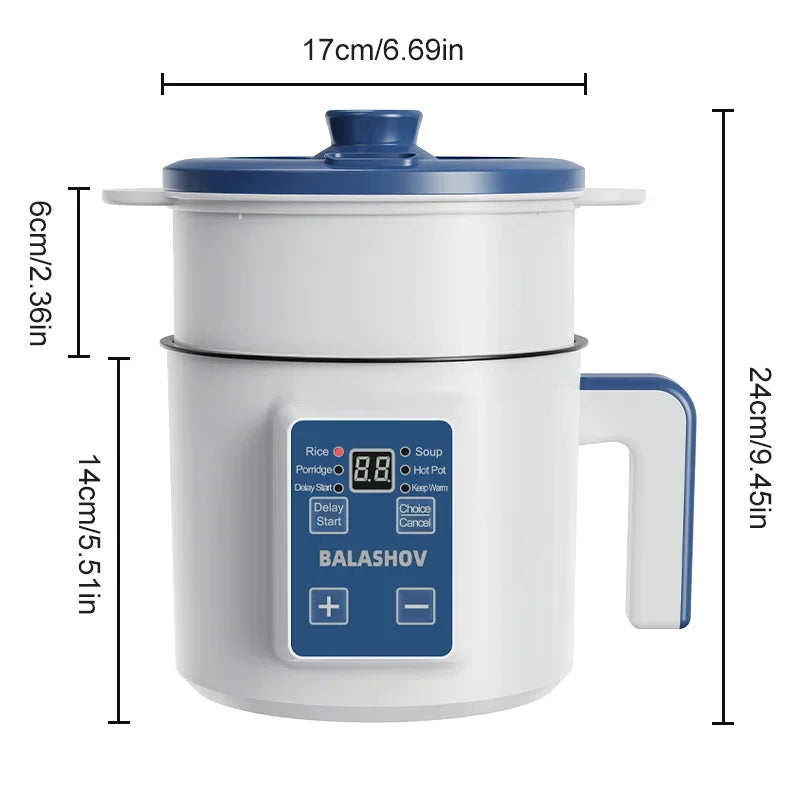 1.7L Electric Rice Cooker Single Double Layer 220V Multi Cooker Non-Stick Smart Mechanical Multicooker Steamed Rice Pot for Home
